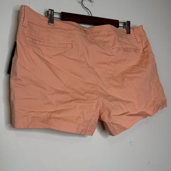 Market & Spruce Coral Chino Shorts NWT Size 16 Mid Rise Stretch Cotton Pockets - Picture 3 of 8